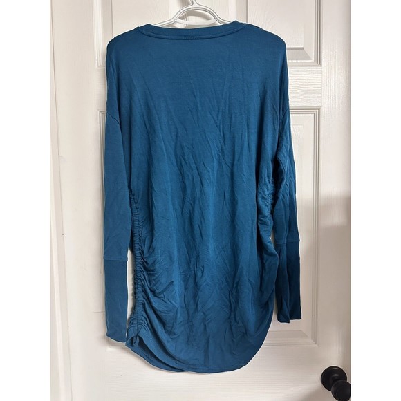 Athleta Drishti Ruched Long Sleeve Sweatshirt Coastal Teal Size MED MSRP $89 - Picture 6 of 9